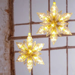 Weihnachten Stern LED 2er Set Beleuchtung Timer warmweiß Lichterkette innen