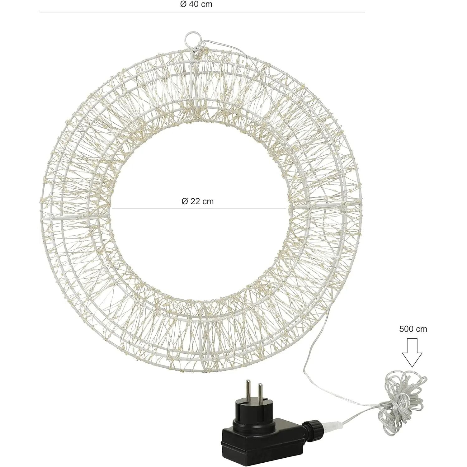 Kranz LED Timer Weihnachtskranz Türkranz Weihnachtsdeko warmweiß in&outdoor 38cm