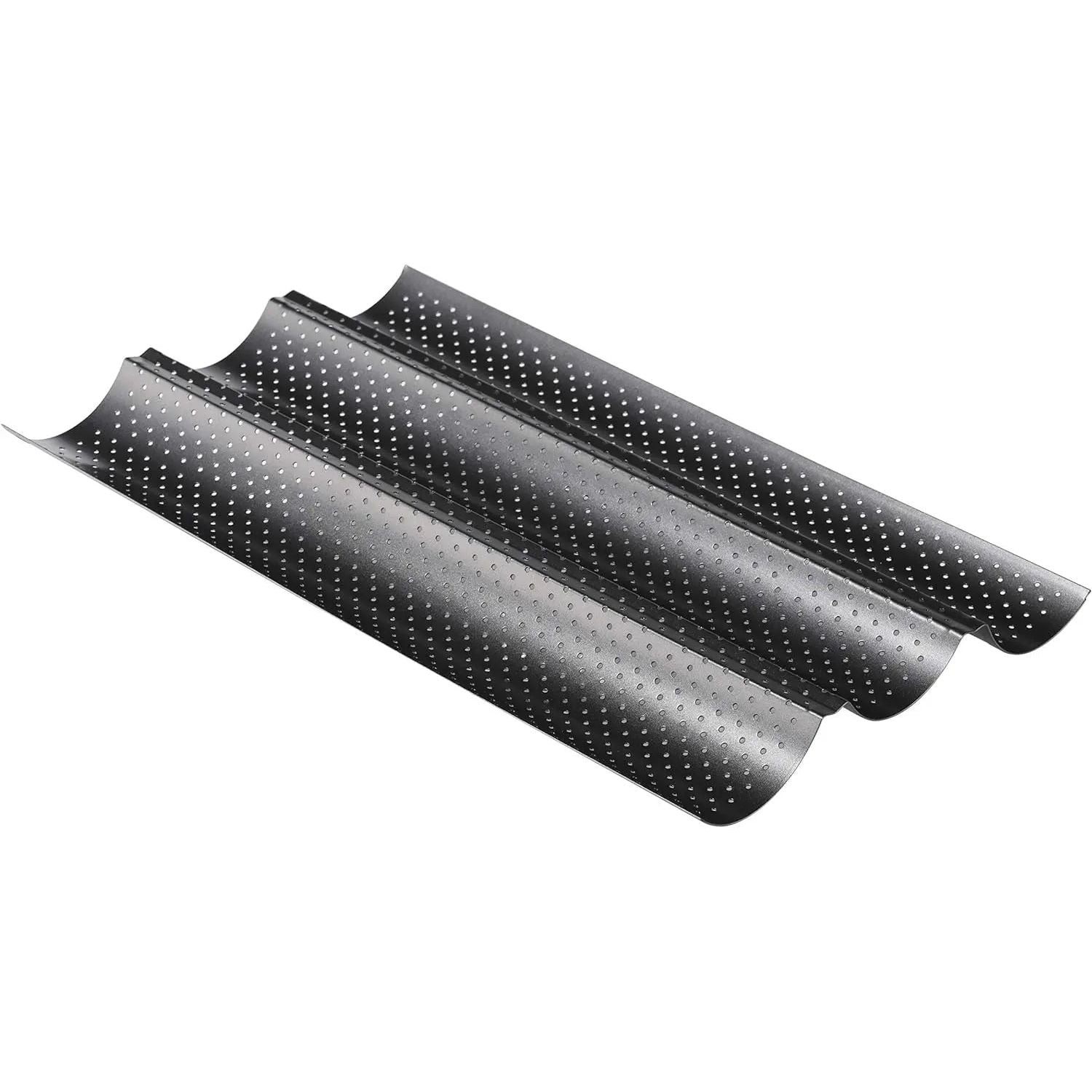 Baguette Baguetteform Blech für 3 Baguettes antihaft beschichtet Baguetteblech