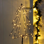 LED Gartenstecker Tannenbaum Weihnachtsbeleuchtung Beleuchtung Timer warmweiß