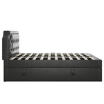 MainMall PU-Doppelbett mit Metallrahmen