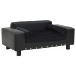 NNEVL Dog Sofa Black 81x43x31 cm Plush and Faux Leather