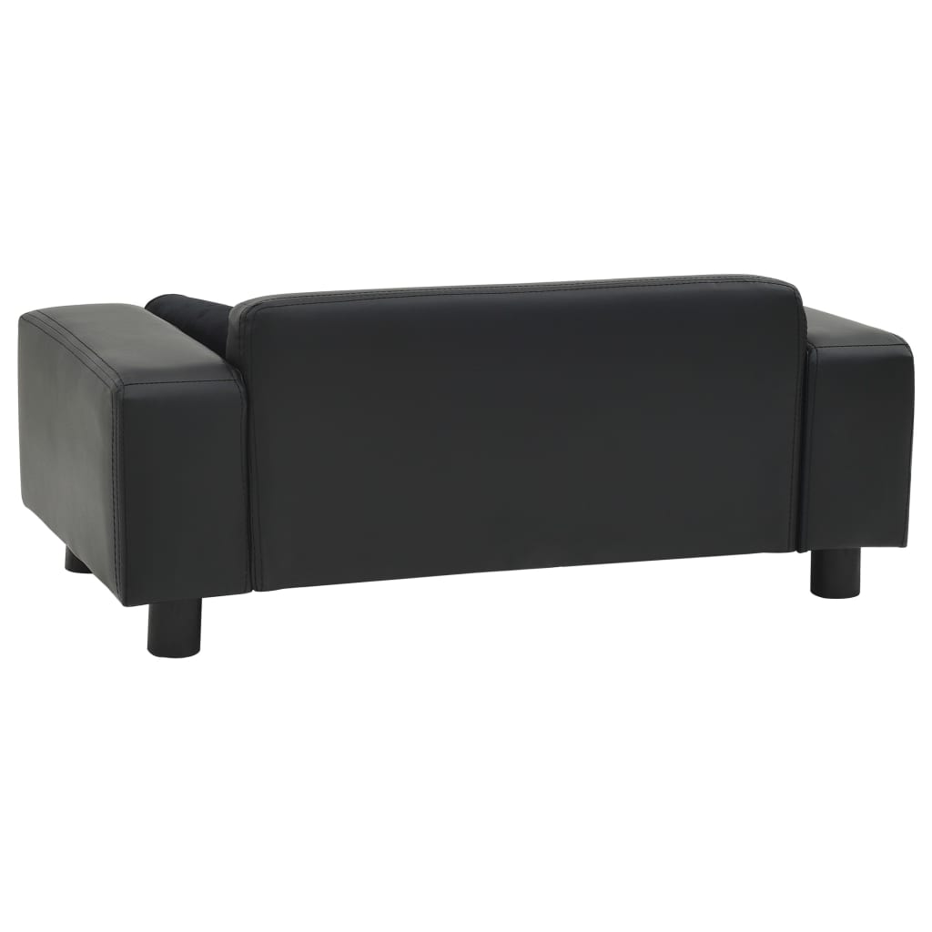 NNEVL Dog Sofa Black 81x43x31 cm Plush and Faux Leather