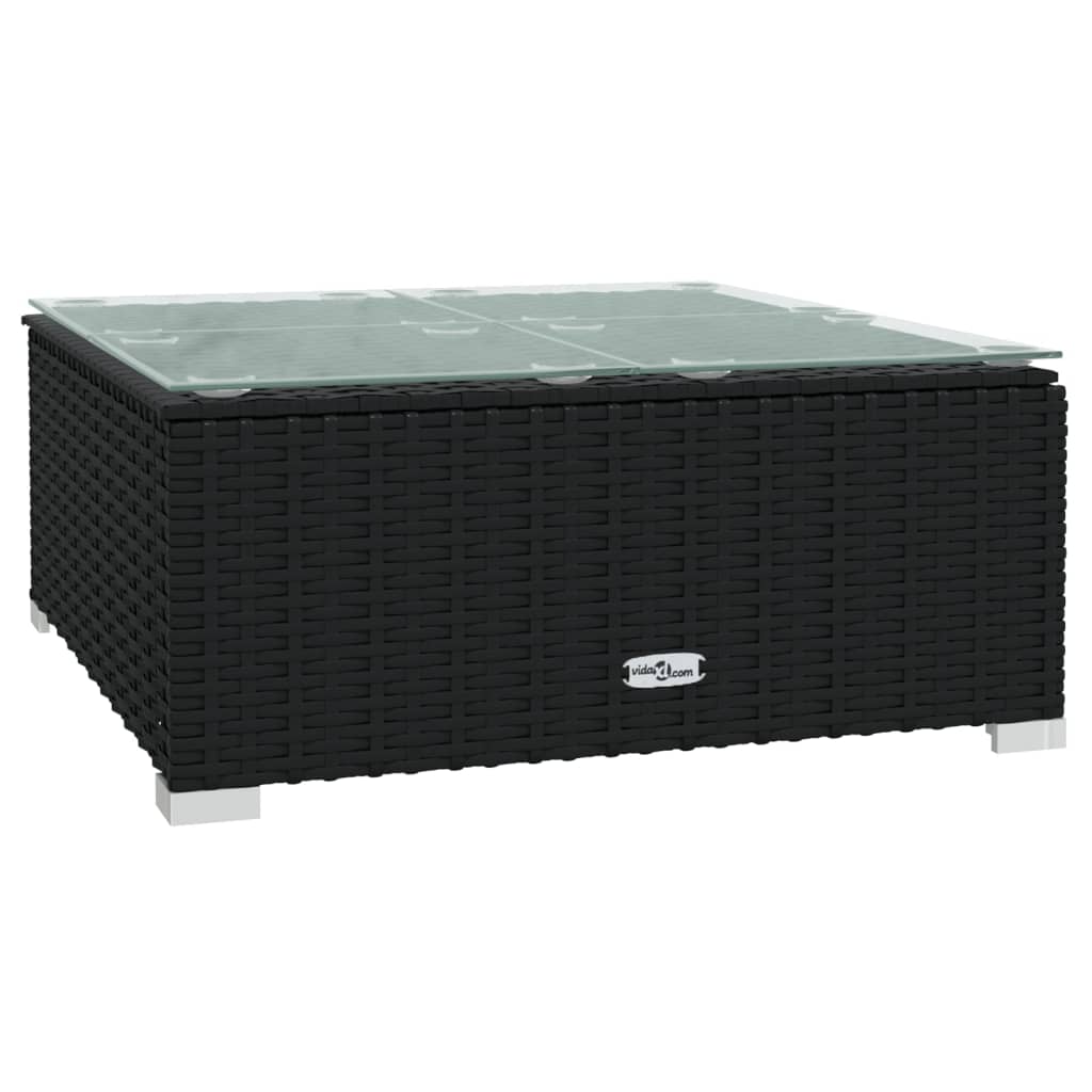 NNEVL 9 Piece Garden Lounge Set with Cushions Poly Rattan Black