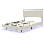 MainMall Doppelbett mit Leinenbezug