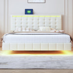 MainMall Doppelbett mit Leinenbezug