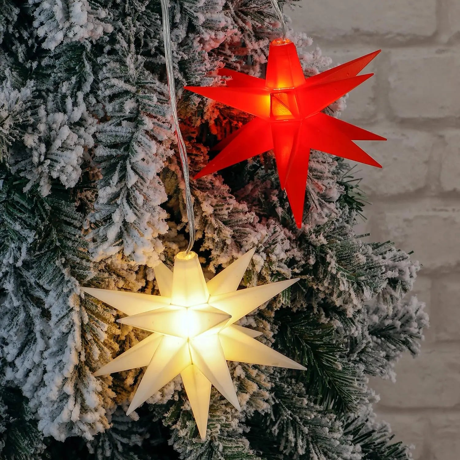 Weihnachtsstern Stern Timer Weihnachtsbeleuchtung rot Ø 11 cm