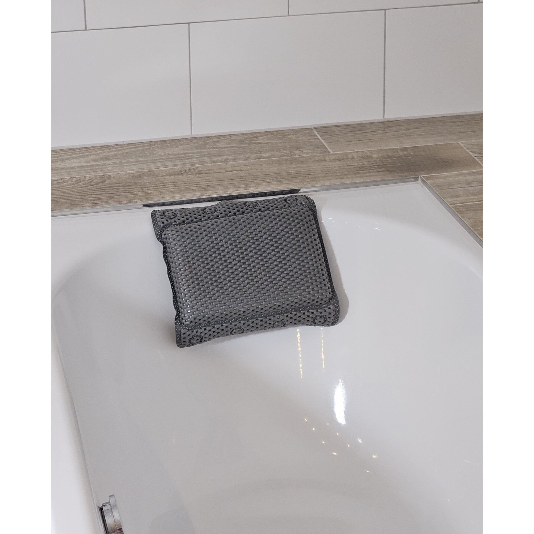 Badewannenkissen grau weiß blau Badekissen mit Saugnäpfen Spa Wannenkissen Kopfkissen