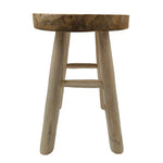 Beistelltisch Teakholz Tisch Natur rund Dekotisch Pflanzentisch Braun Holz Ø30cm