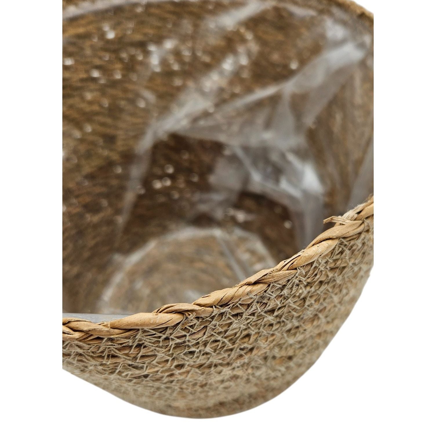 Blumentopf Pflanztopf Pflanzkorb Korb Übertopf Seegras braun rund Groß Ø 25 cm