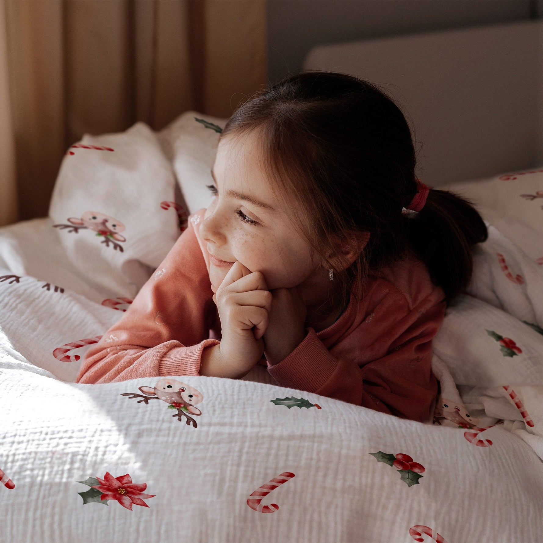 "Zuckerstangen und Rehe" Premium Kinderbettwäsche