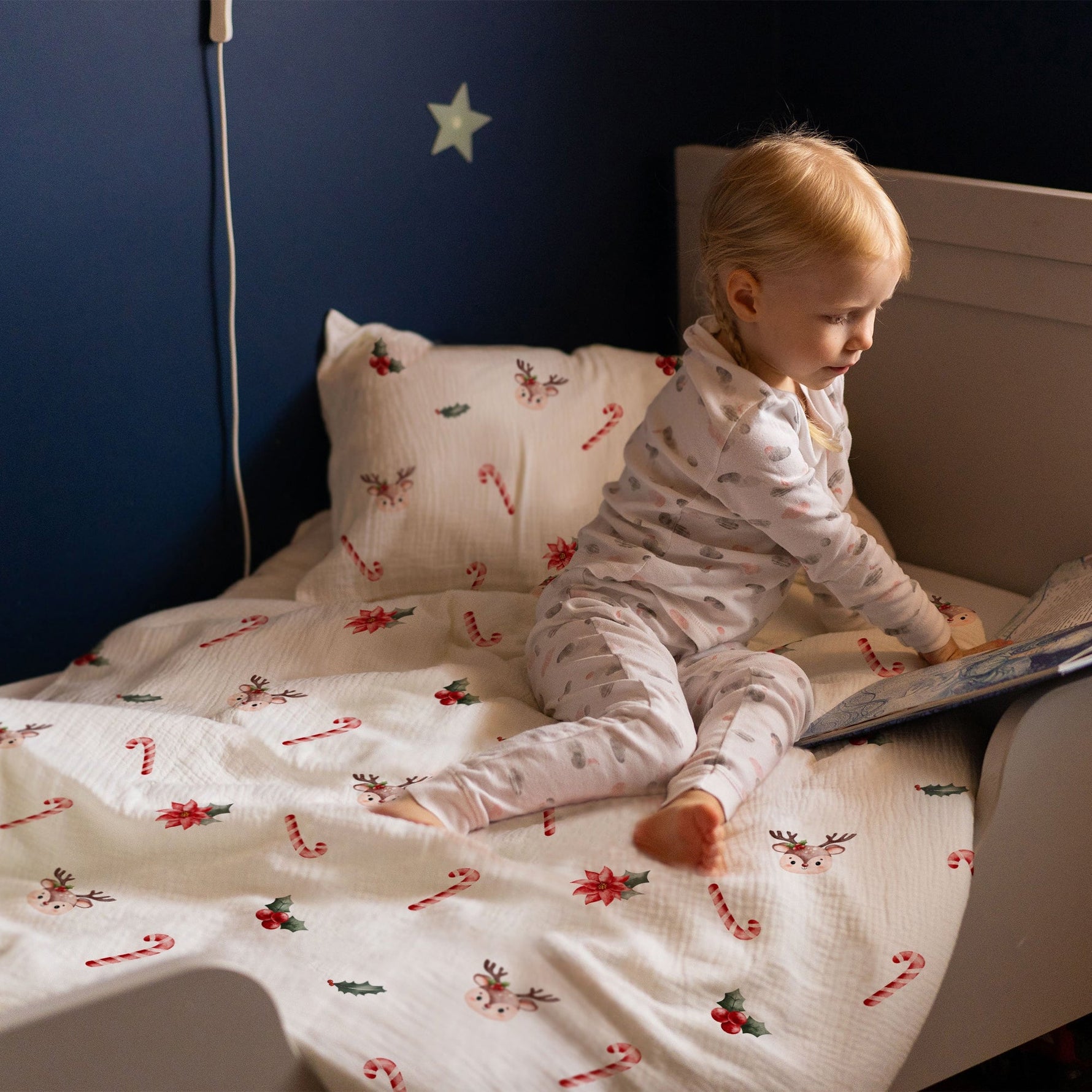 "Zuckerstangen und Rehe" Premium Kinderbettwäsche