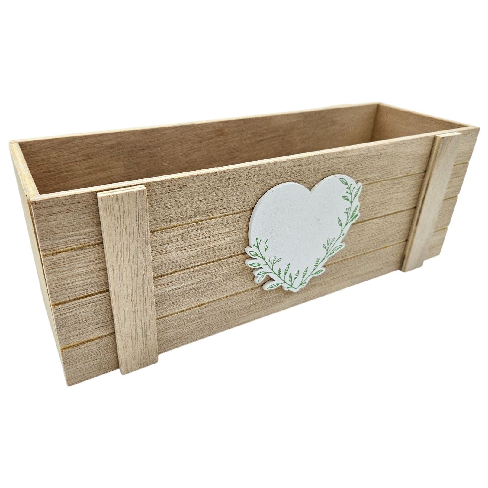 Aufbewahrungsbox Kiste Holz braun eckig Herz Küche Aufbewahrung Dekokiste Natur
