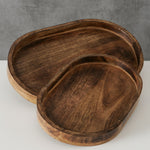 Dekotablett Denver Mangoholz Serviertablett Kerzenschale Obstschale Holz Oval