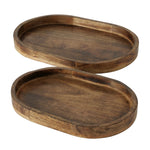 Dekotablett Denver Mangoholz Serviertablett Kerzenschale Obstschale Holz Oval