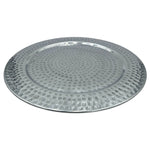 Dekoteller Kerzentablett Metallteller XXL 45 cm Hammerschlag silber Dekoschale