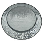Dekoteller Kerzentablett Metallteller XXL 45 cm Hammerschlag silber Dekoschale