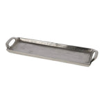 Tablett Dekotablett silber Metalltablett Metall Teller Kerzenteller 30x12 cm