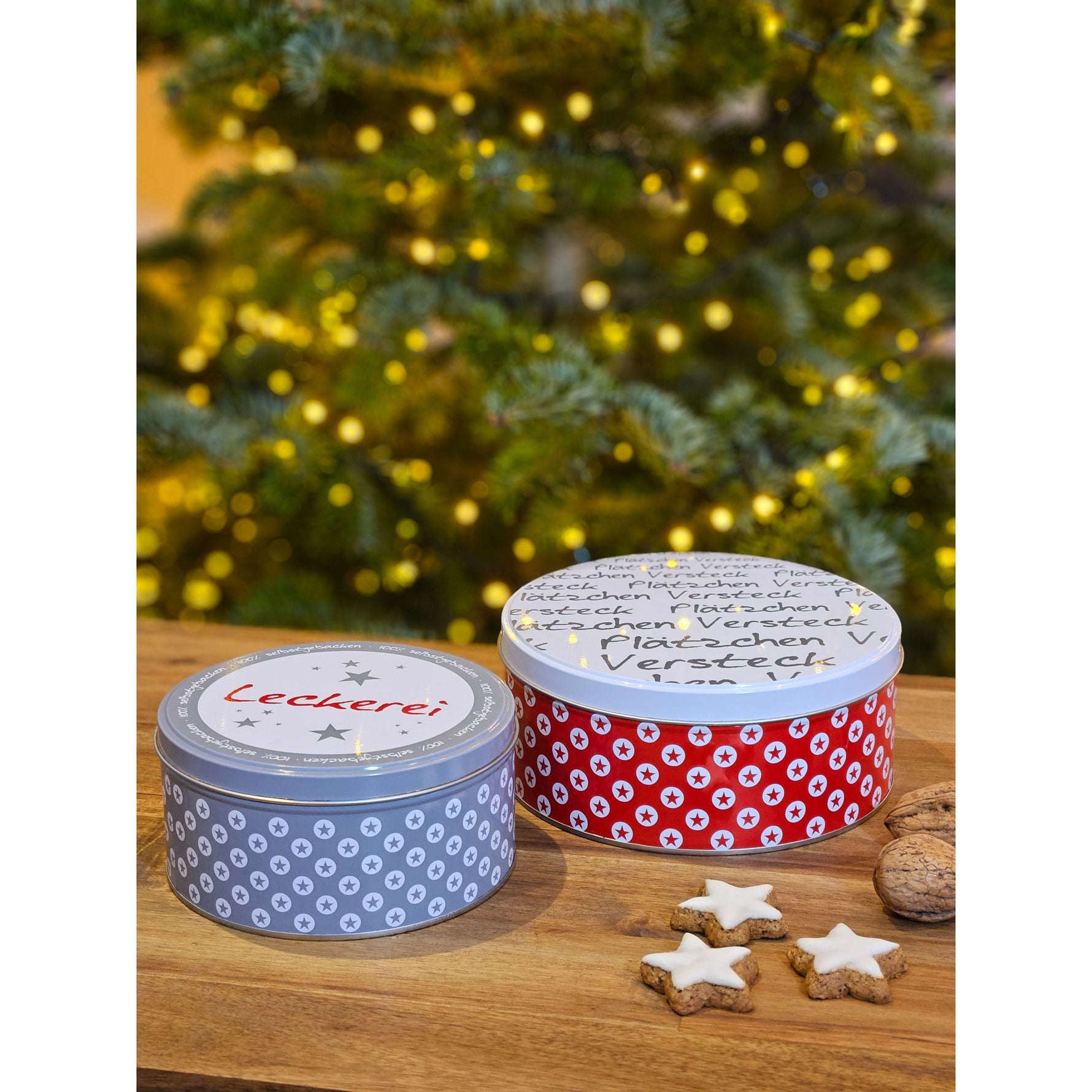 Gebäckdose 3er Set Stern Weihnachten Plätzchendose Metall Keksdose Stern