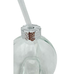 4 Trinkgläser Weihnachtskugel Trinkhalm Glas transparent Weihnachtskugel 400 ml