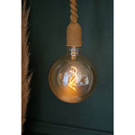 Hängelampe LED Braun Seil Macrame Hängeleuchte Timer Fernbedienung  Ø15cm Lampe