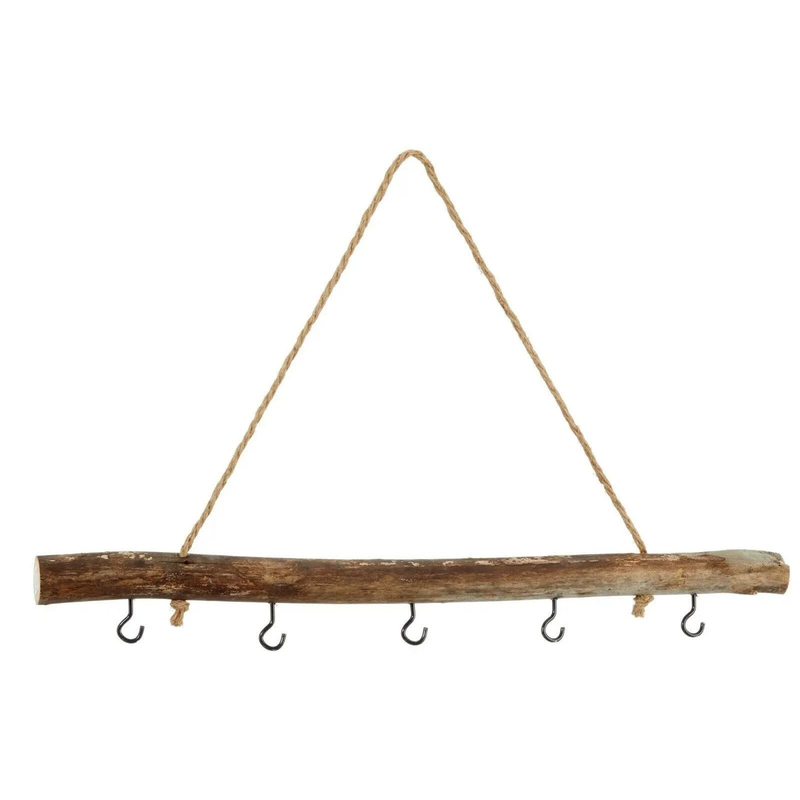 Dekozweig Holz 5 Haken Fensterhänger braun natur Deko Landhaus Ast Dekoast 50 cm