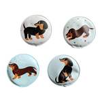 Taschenwärmer Handwärmer Hund Dackel 4er Set wiederverwendbar Wärmekissen