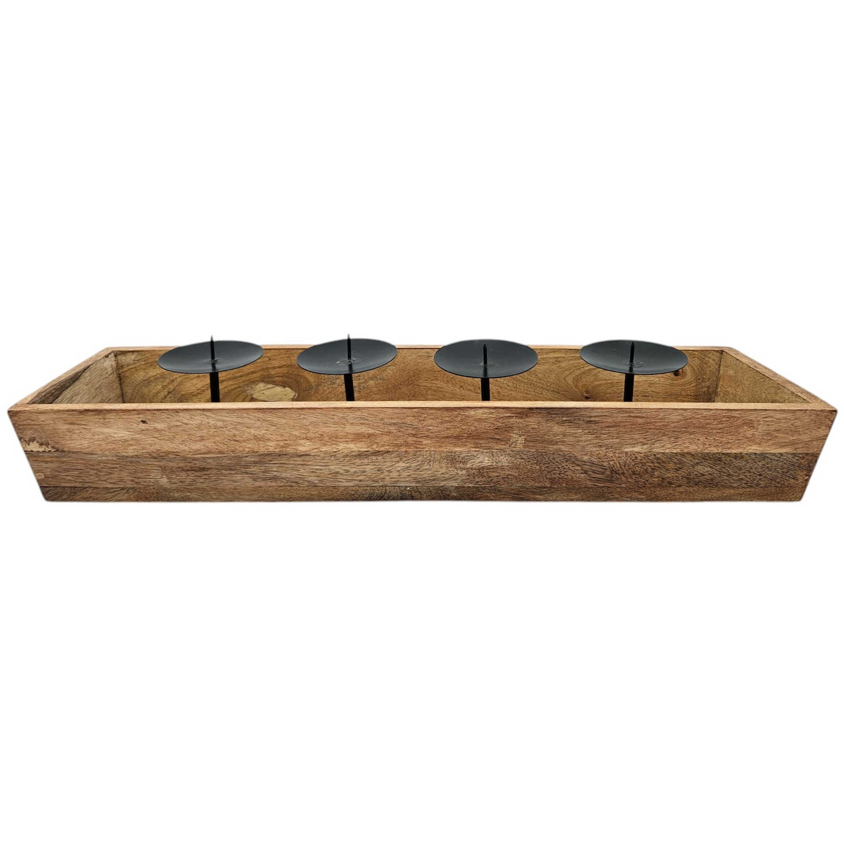 Kerzenhalter Kerzenständer Tablett Holz Mangoholz Advent Deko für 4 Kerzen 53 cm