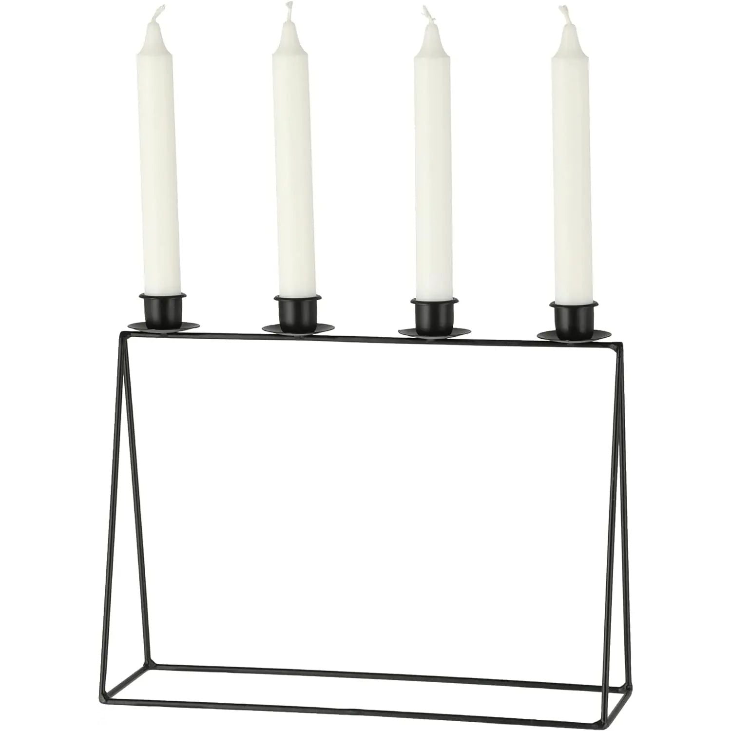 Kerzenständer schwarz Metall Kerzenleuchter Deko Kerzenhalter für 4 Stabkerzen