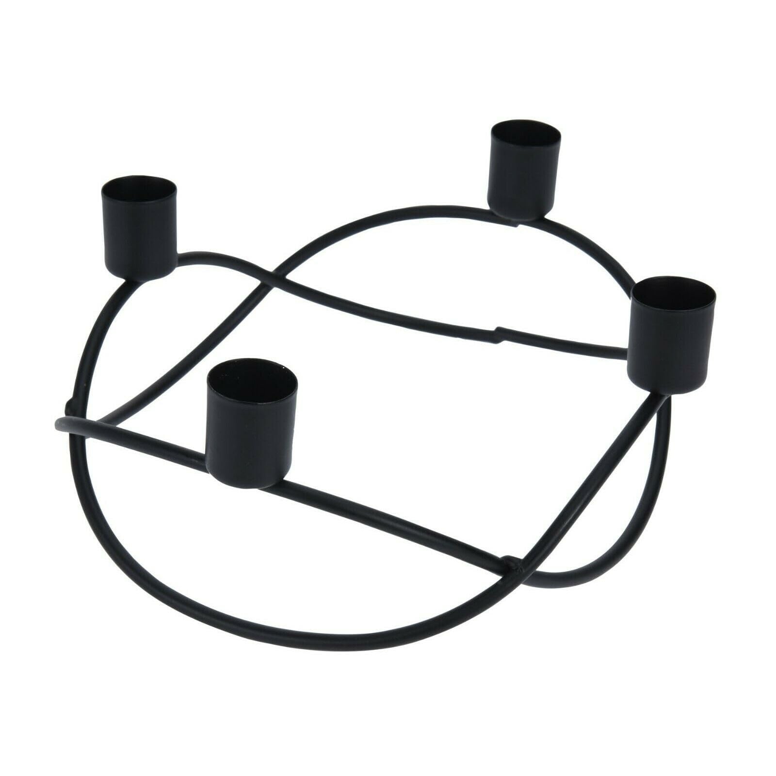 Kerzenständer schwarz Metall Kerzenleuchter Kerzenhalter Adventskranz Ø 21 cm