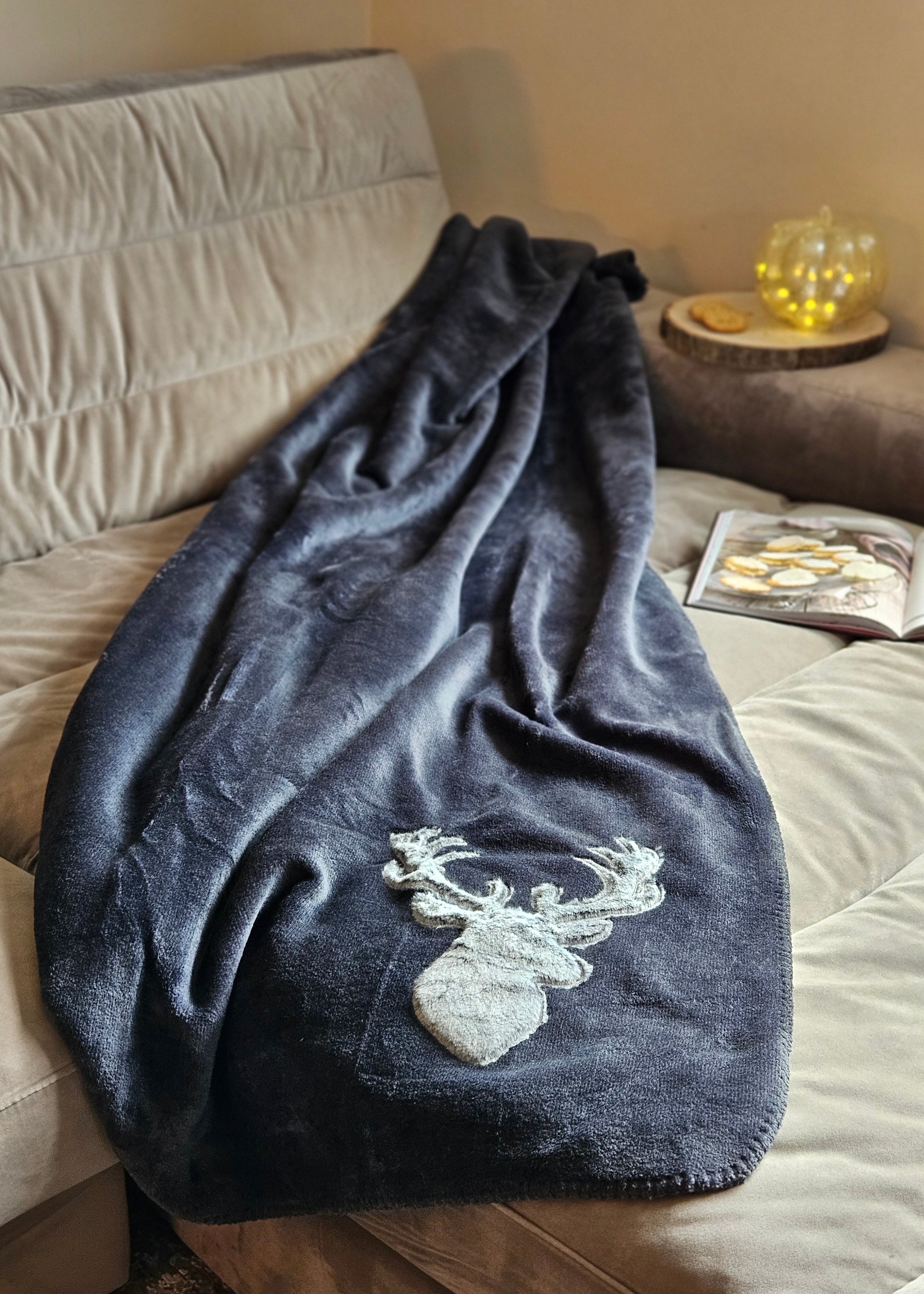Decke Kuscheldecke Tagesdecke Wohndecke Hirsch Winter 150x200 kuschelig weich