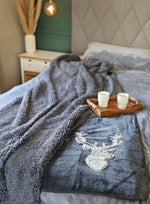 Decke Kuscheldecke Tagesdecke Wohndecke Hirsch Winter 150x200 kuschelig weich