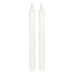 Kerze LED 2er Set Batteriebetrieb warmweiß flackern Stabkerzen Creme Rot Wachs