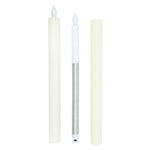 Kerze LED 2er Set Batteriebetrieb warmweiß flackern Stabkerzen Creme Rot Wachs