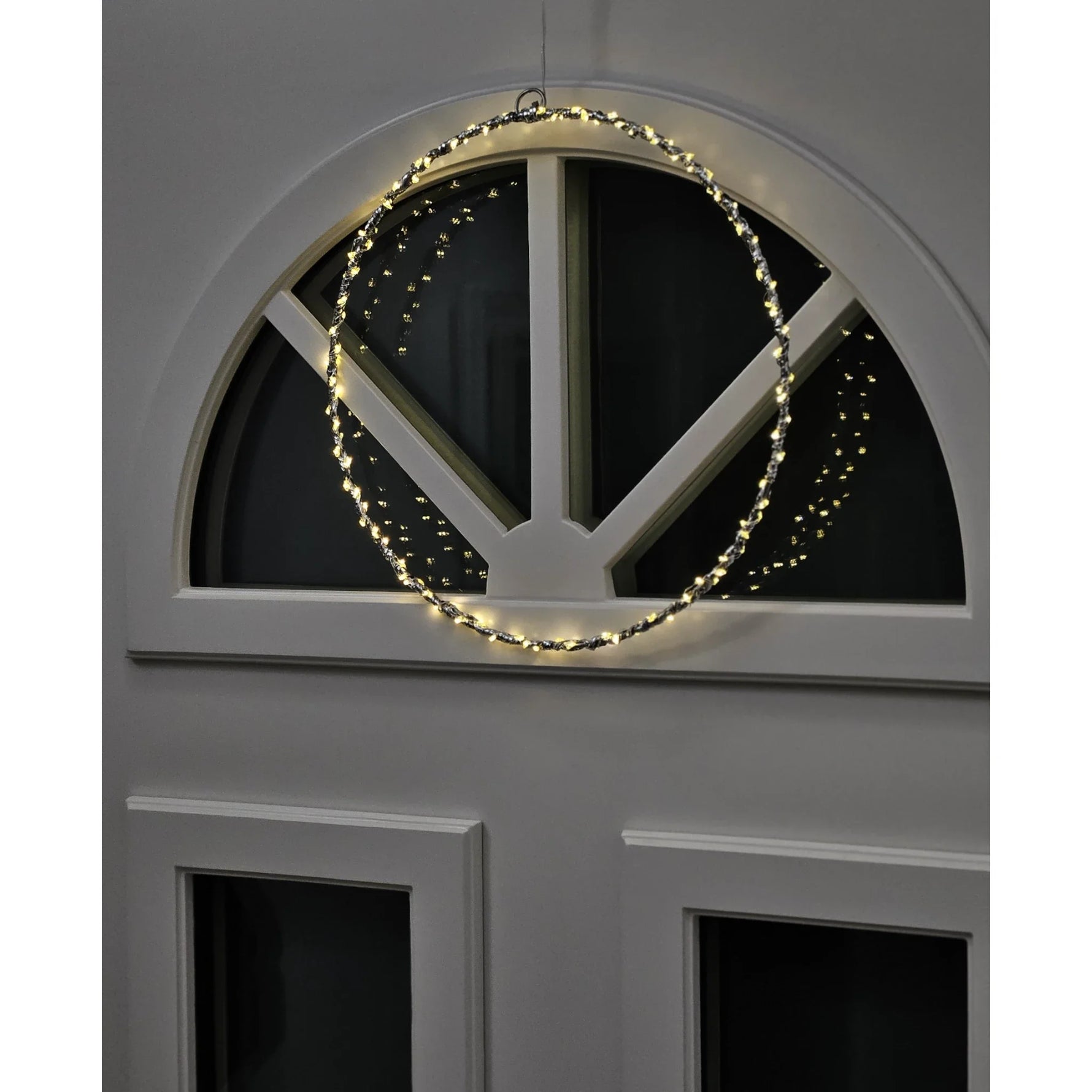 LED Beleuchtung Weihnachten Batterie Lichterkranz Kranz Timer 120 LED 30cm warmweiß