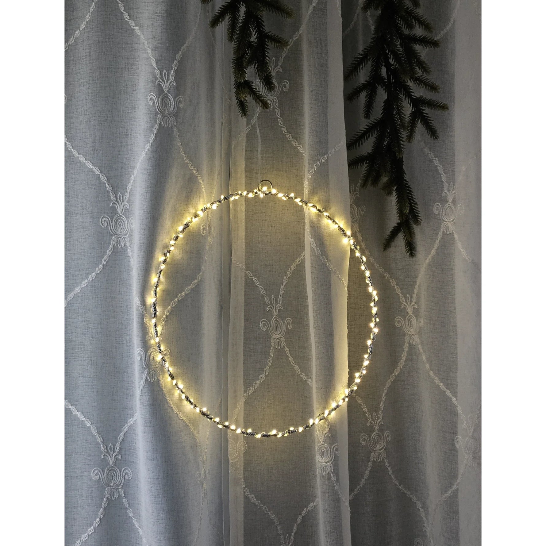 LED Beleuchtung Weihnachten Batterie Lichterkranz Kranz Timer 120 LED 30cm warmweiß