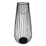 Laterne Windlicht Metalllaterne 25x50 cm Windlicht Kerzenhalter Gartenlampe schwarz