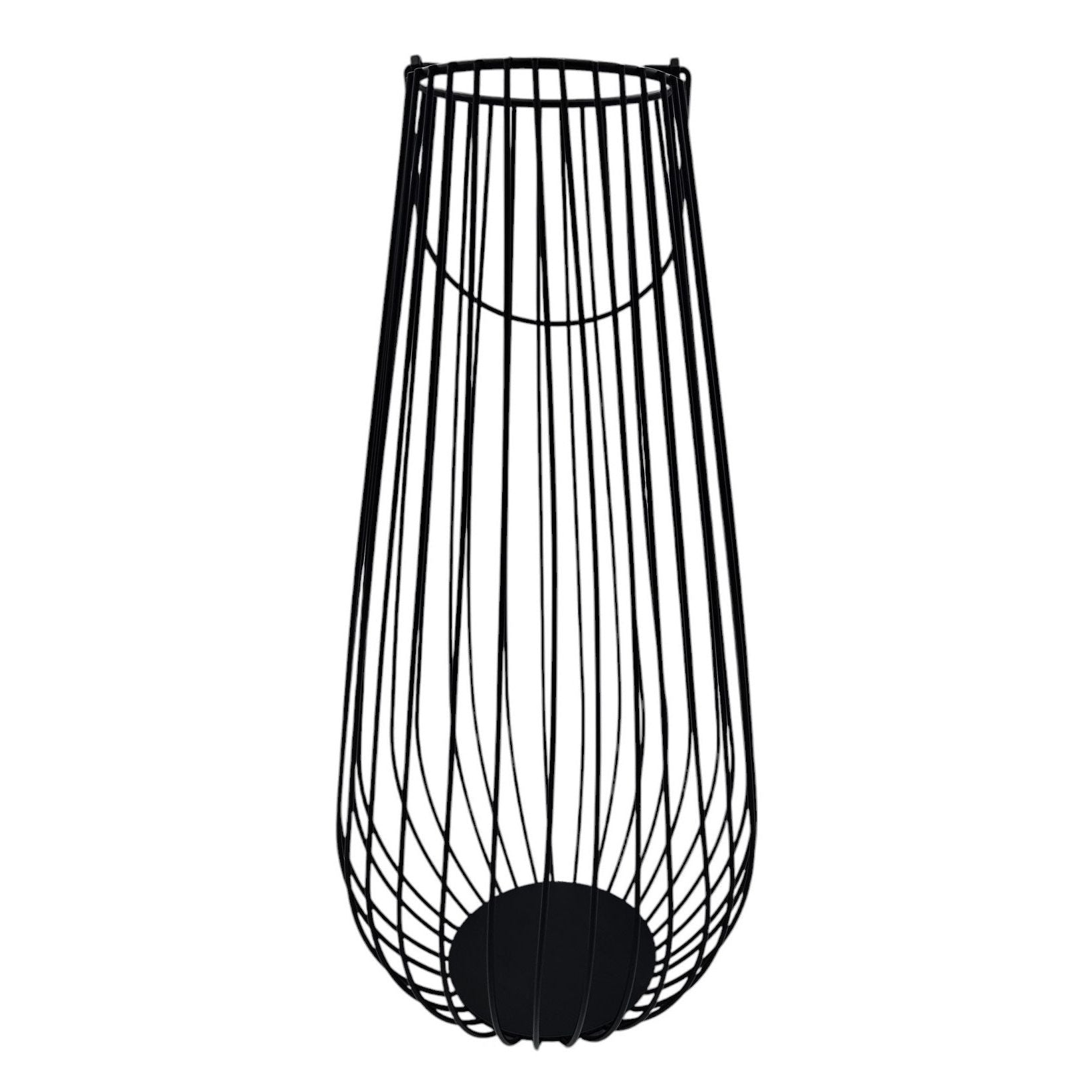 Laterne Windlicht Metalllaterne 25x50 cm Windlicht Kerzenhalter Gartenlampe schwarz
