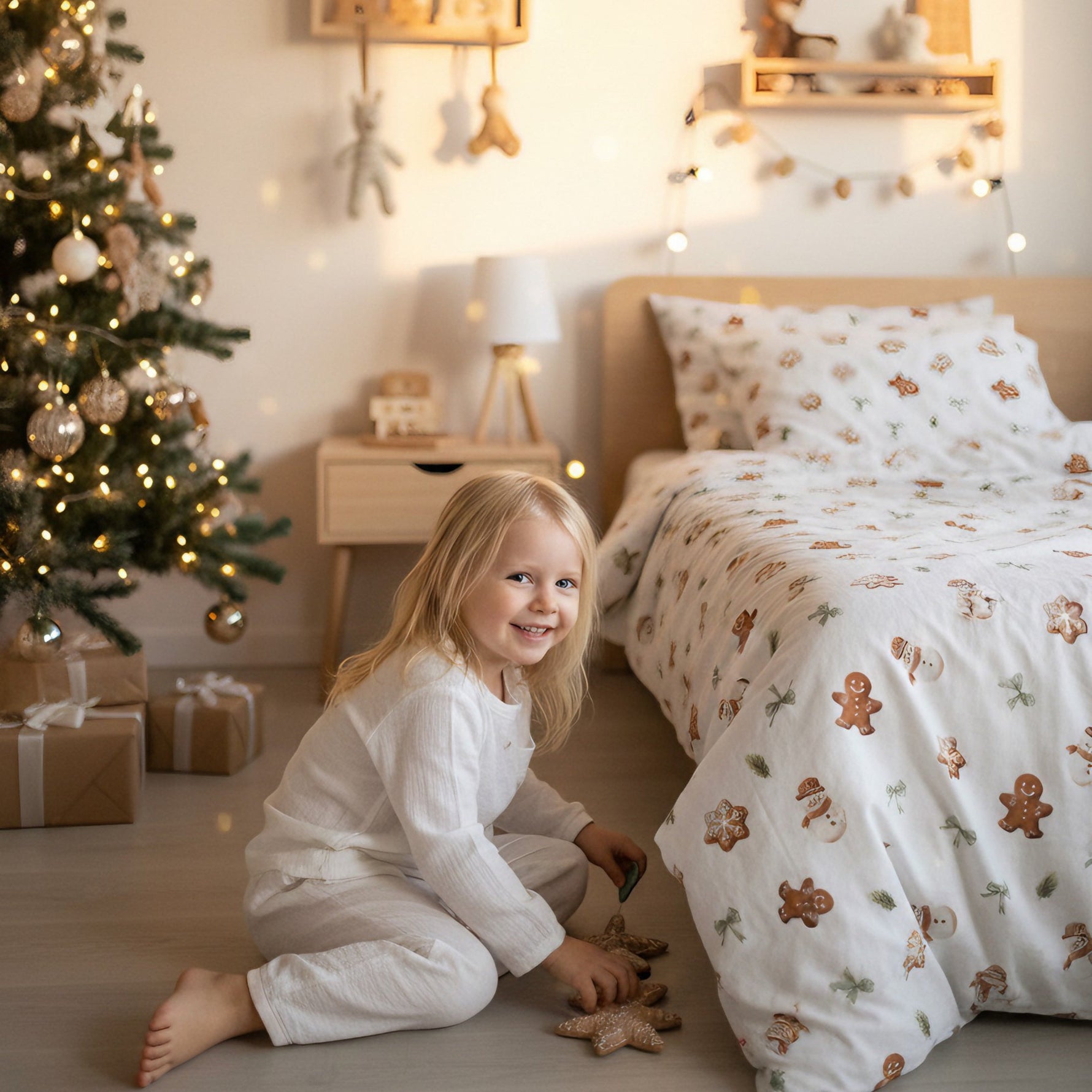 "Lebkuchenmännchen" Premium Kinderbettwäsche