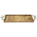 Tablett Mangoholz langes Tablett Kerzentablett Serviertablett 68 cm Holz