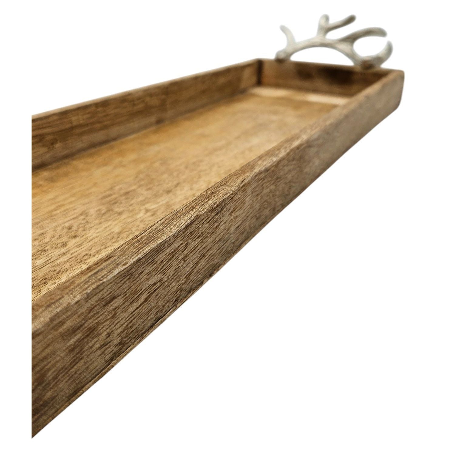 Tablett Mangoholz langes Tablett Kerzentablett Serviertablett 68 cm Holz