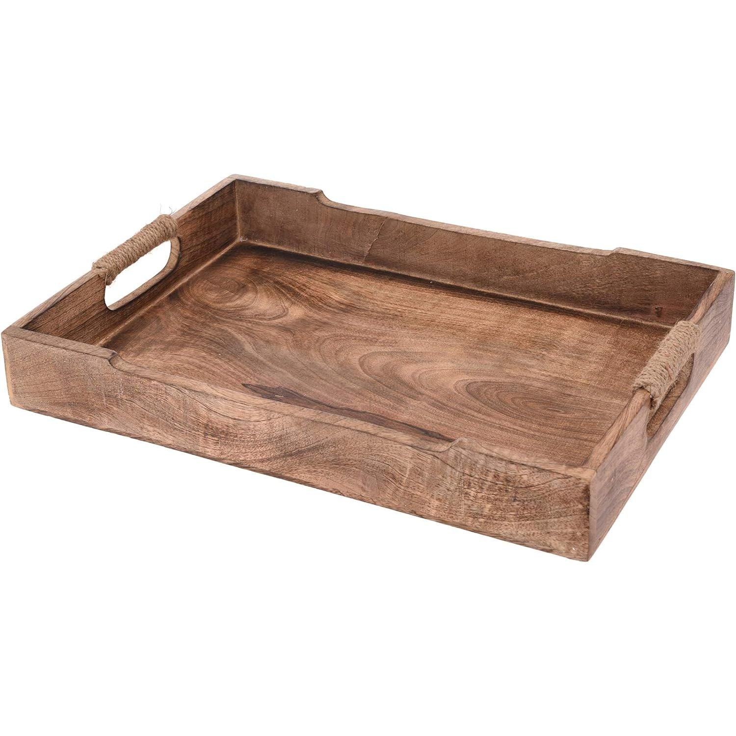 Tablett Serviertablett Holz Mango braun Holztablett Deko Dekotablett dunkelbraun