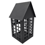 Windlicht Metall Haus schwarz 2er Set Teelichthalter Deko Laternenhaus 21 cm