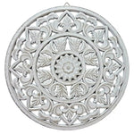 Ornament Holzbild Wandornament Holz shabby weiß Landhaus Dekoration Mandala Deko
