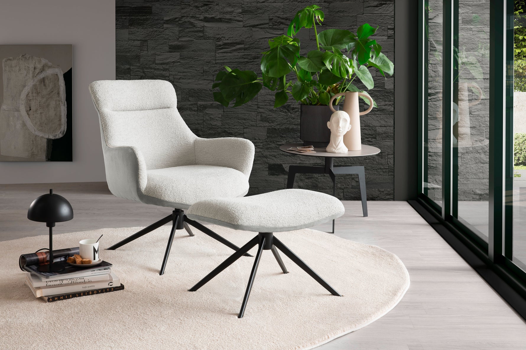PELION Loungesessel inkl. Hocker