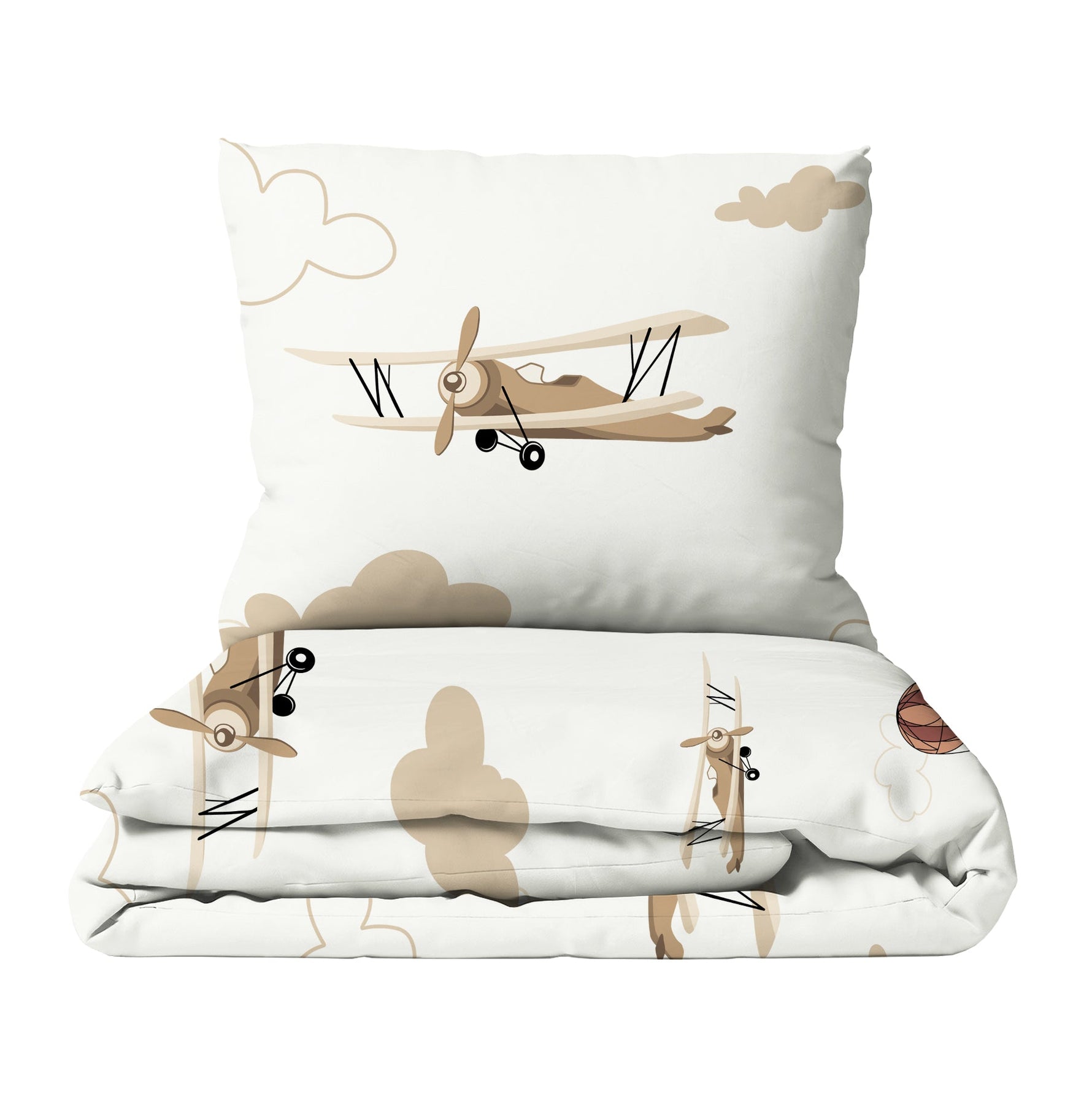 "Flugzeuge und Wolken" Premium Kinderbettwäsche