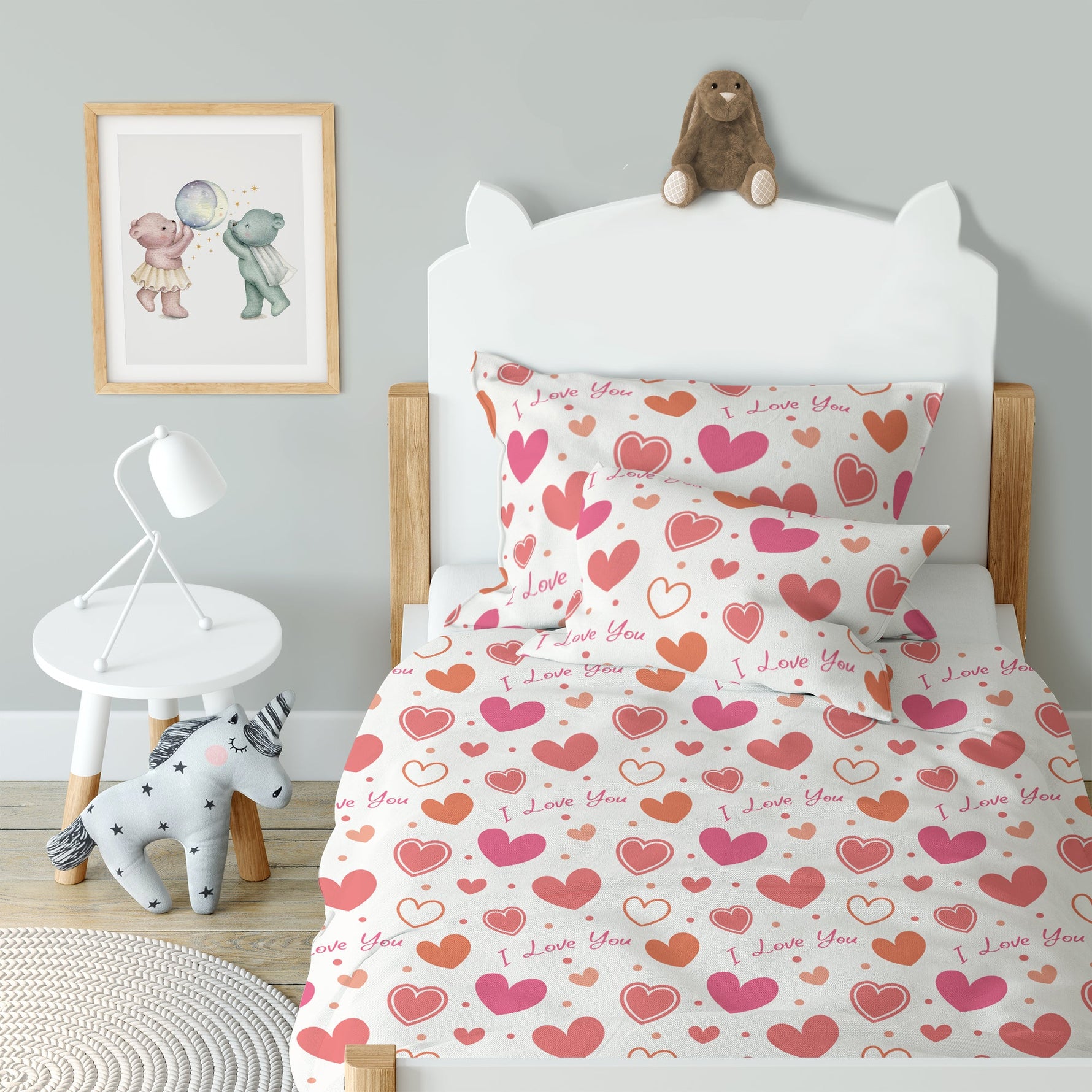 "I love you" Premium Kinderbettwäsche