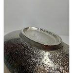 Dekoschale Metall silber Schale Metallschale oval Deko Tischdeko Länge 34 cm