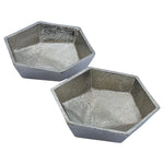 Metallschale klein Schälchen 2er Set Dekoschale Metallschale rund oval Kerzensand silber