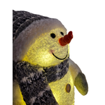 2x Schneemann mit LED bunter Schal & Mütze Höhe 20 cm Beleuchtung warmweiß